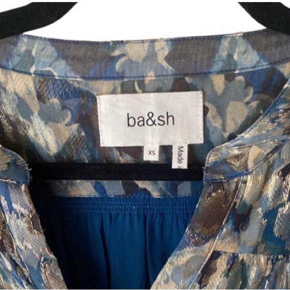 B&SH Blue and Gold Shimmer Blouse - Picture 6 of 8